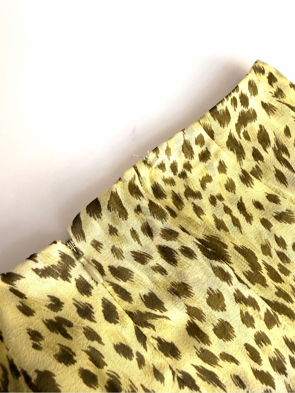 2/$40 Carlisle Silk Leopard Print A-Line Women's Skirt - Yellow/Lime green - Picture 6 of 9
